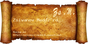 Zsivanov Medárd névjegykártya